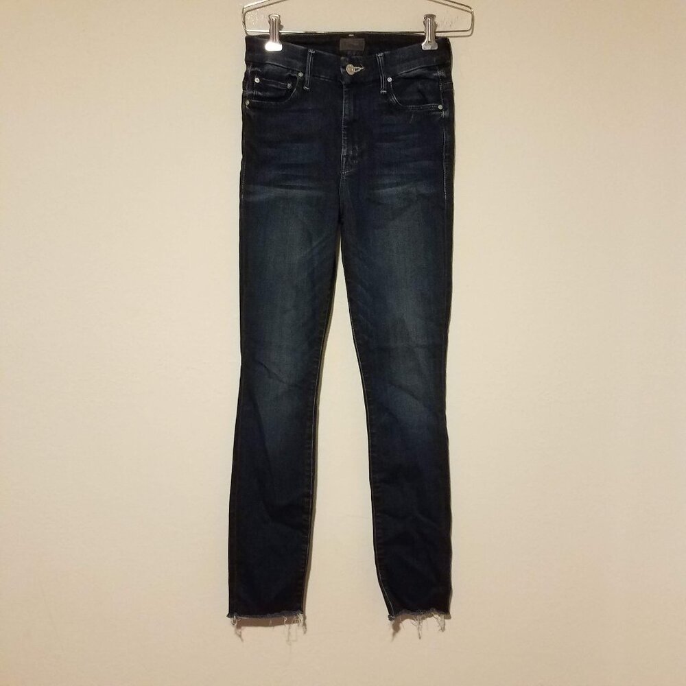 Mother Jeans Women's 24 High Waisted Looker Ankle Fray Tongue And Chic 1411-625